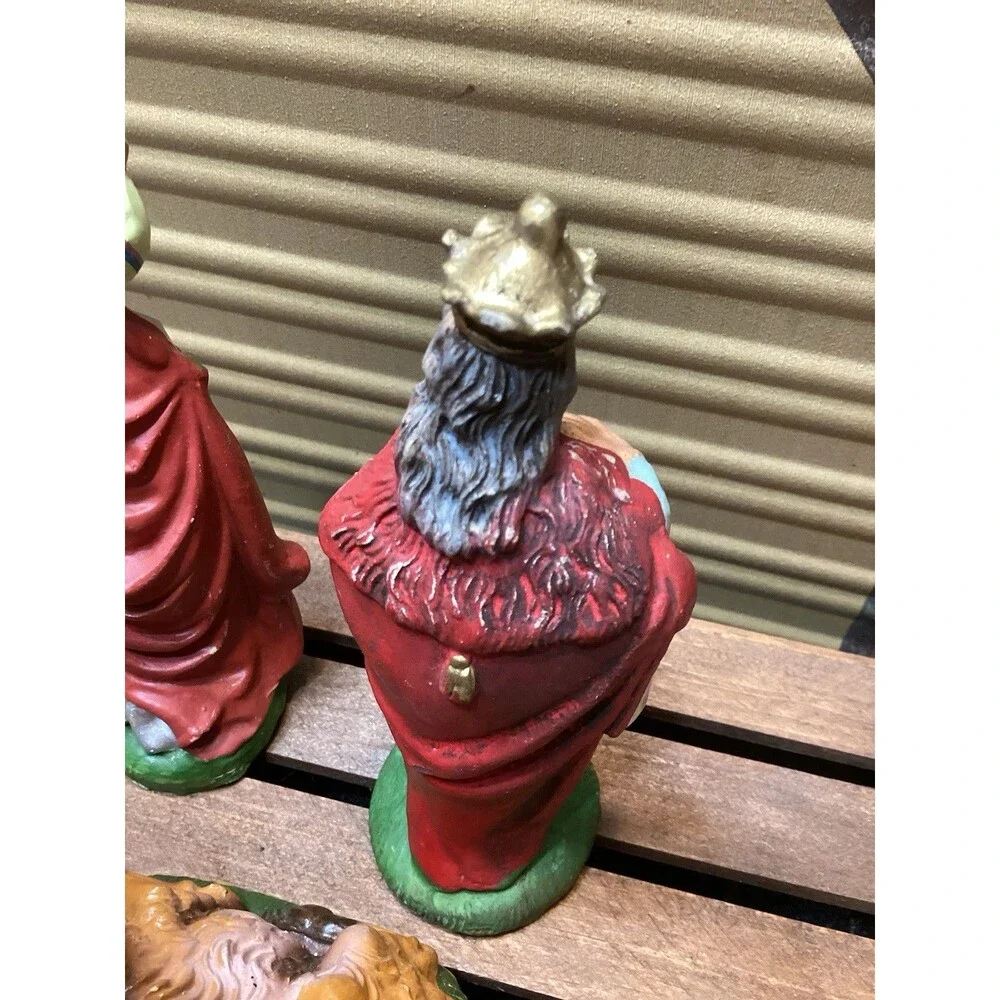 Italy Nativity COW/OX & Wisemen Paper Mache Composite Figure Replacement Vintage